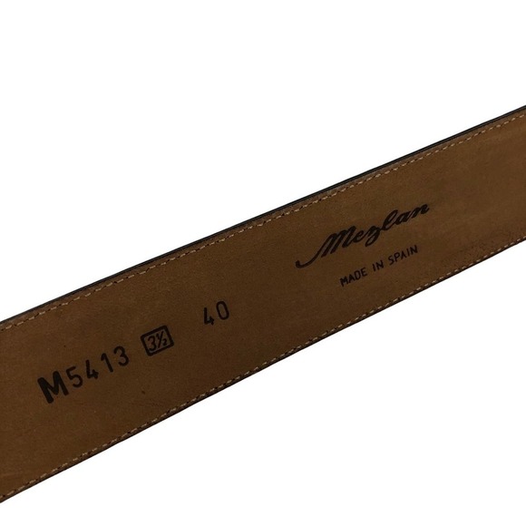 MEZLAN Parma Dama' Woven Leather Belt Brown 40 Men's - Picture 5 of 9